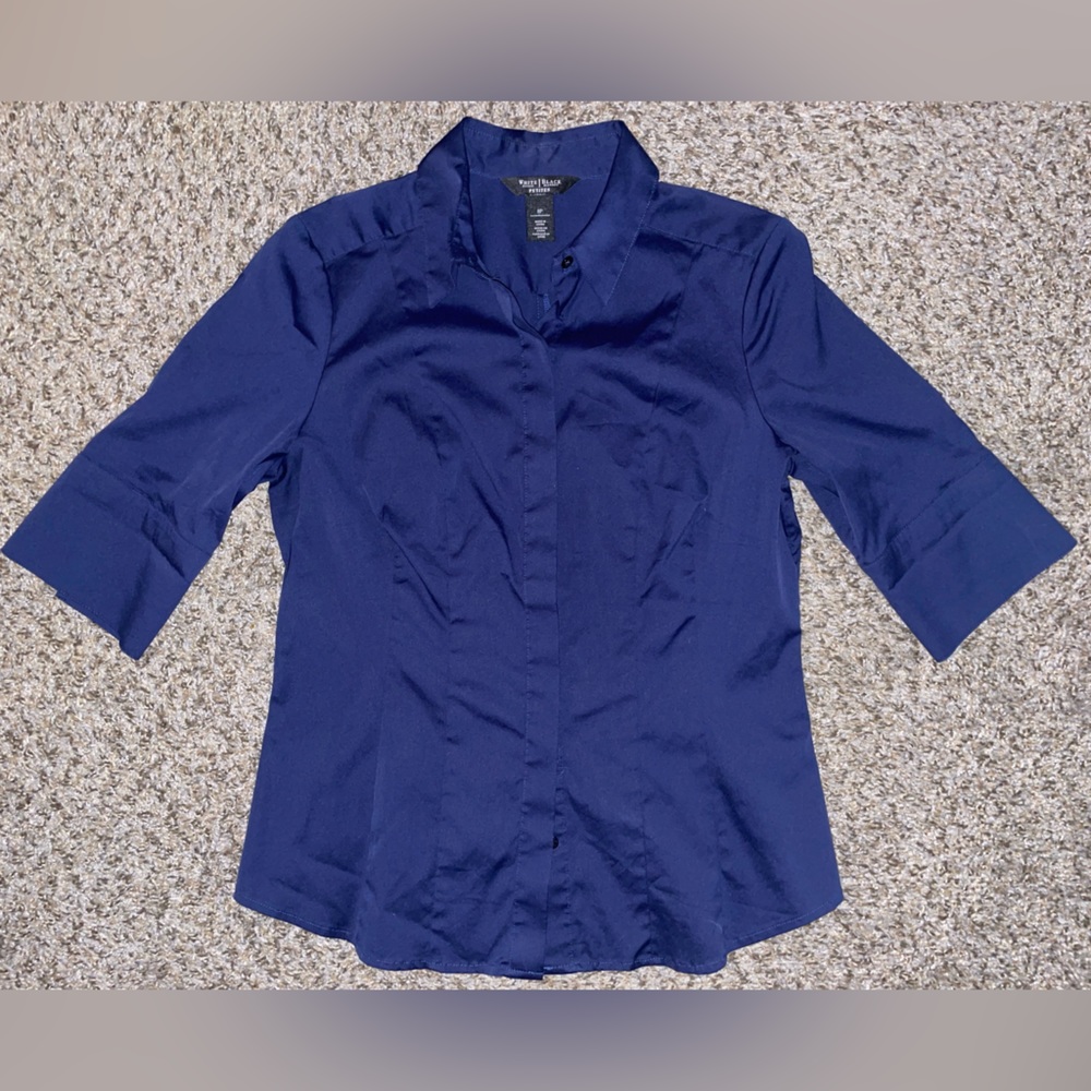 White House Black Market navy collared top
